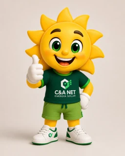 Solzito, mascote solar da C&A NET, orbitando Carlos André